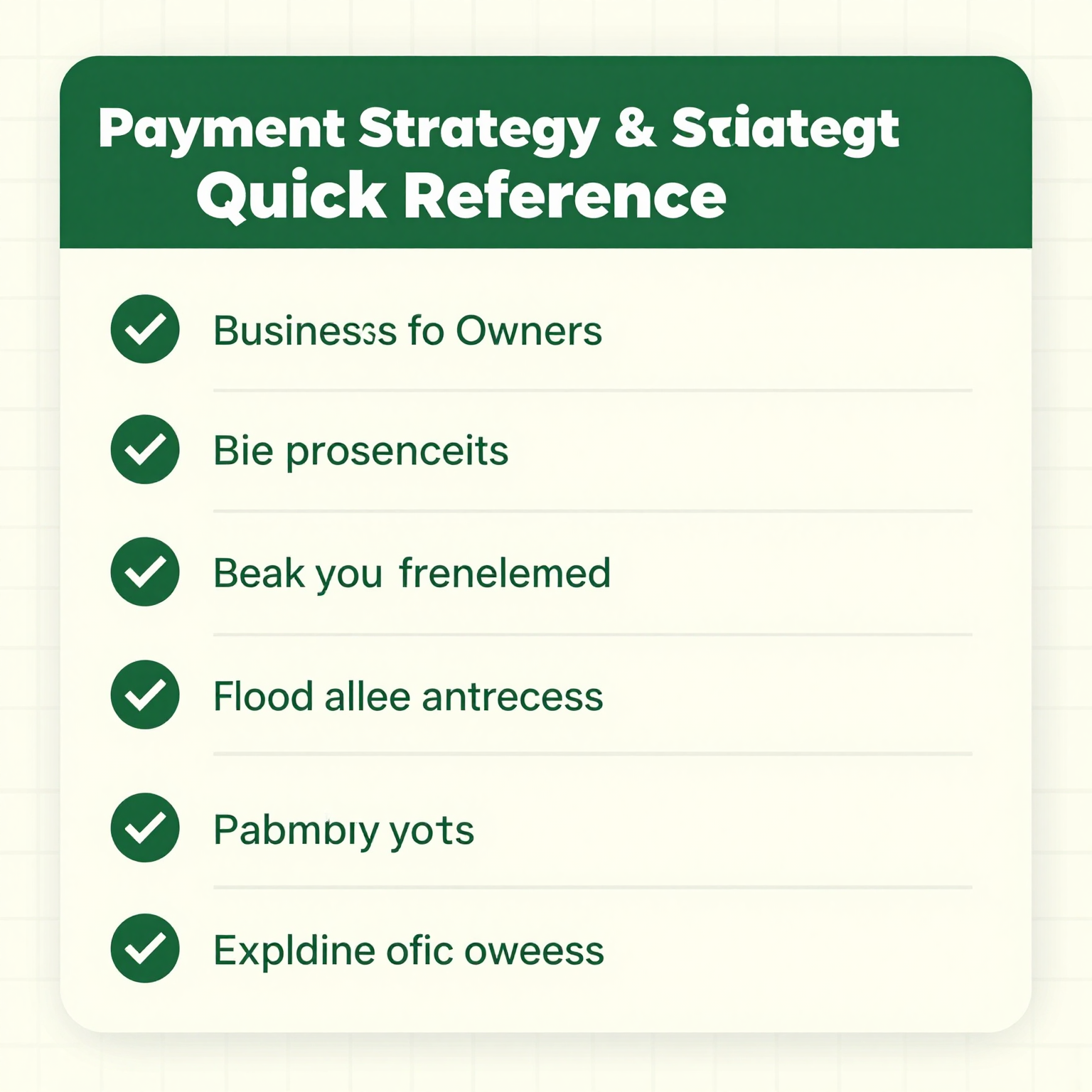 Payment Strategy Quick Reference for Business Owners