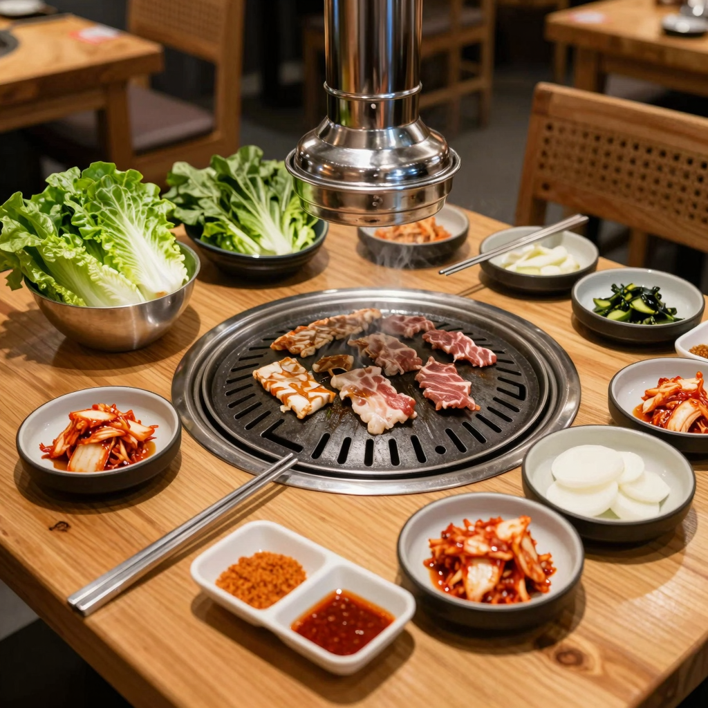 Traditional Korean BBQ Setup