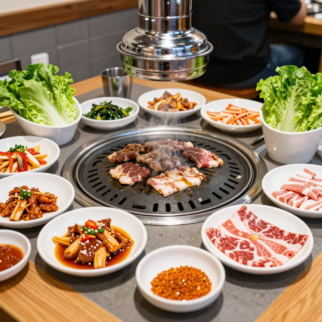 Traditional Korean BBQ Setup