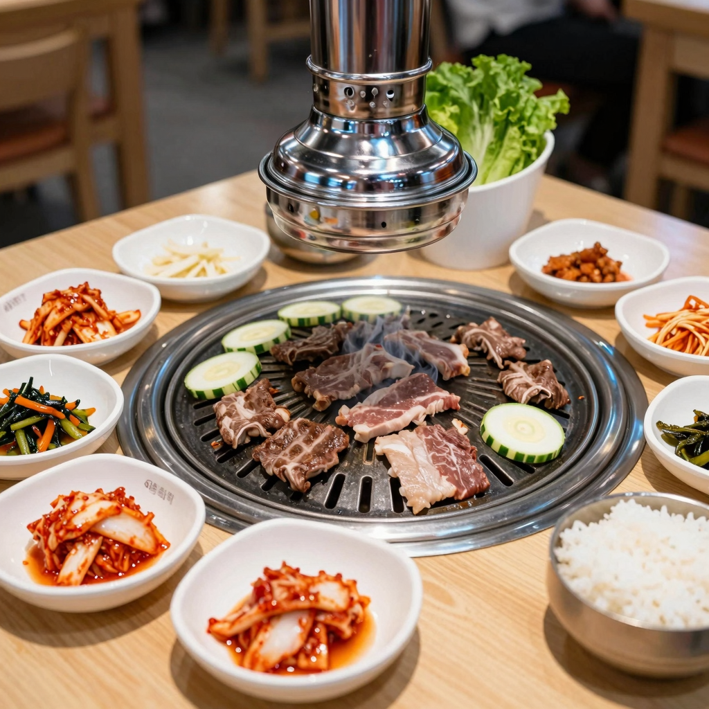 Traditional Korean BBQ Setup