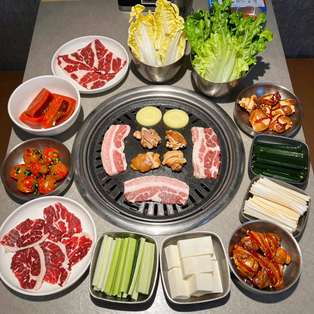 Korean BBQ Meal Setup