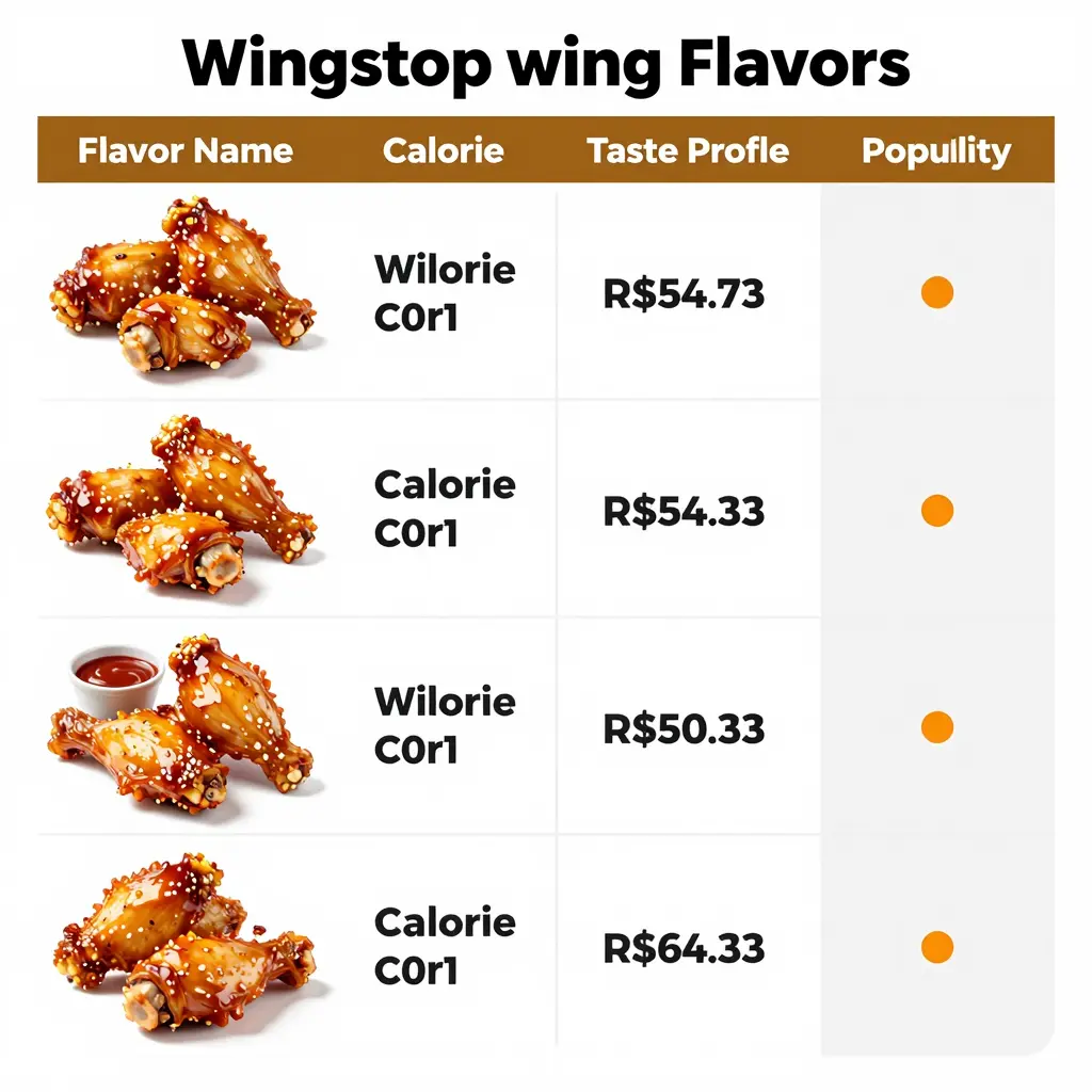 Wingstop Wing Flavors Comparison Table