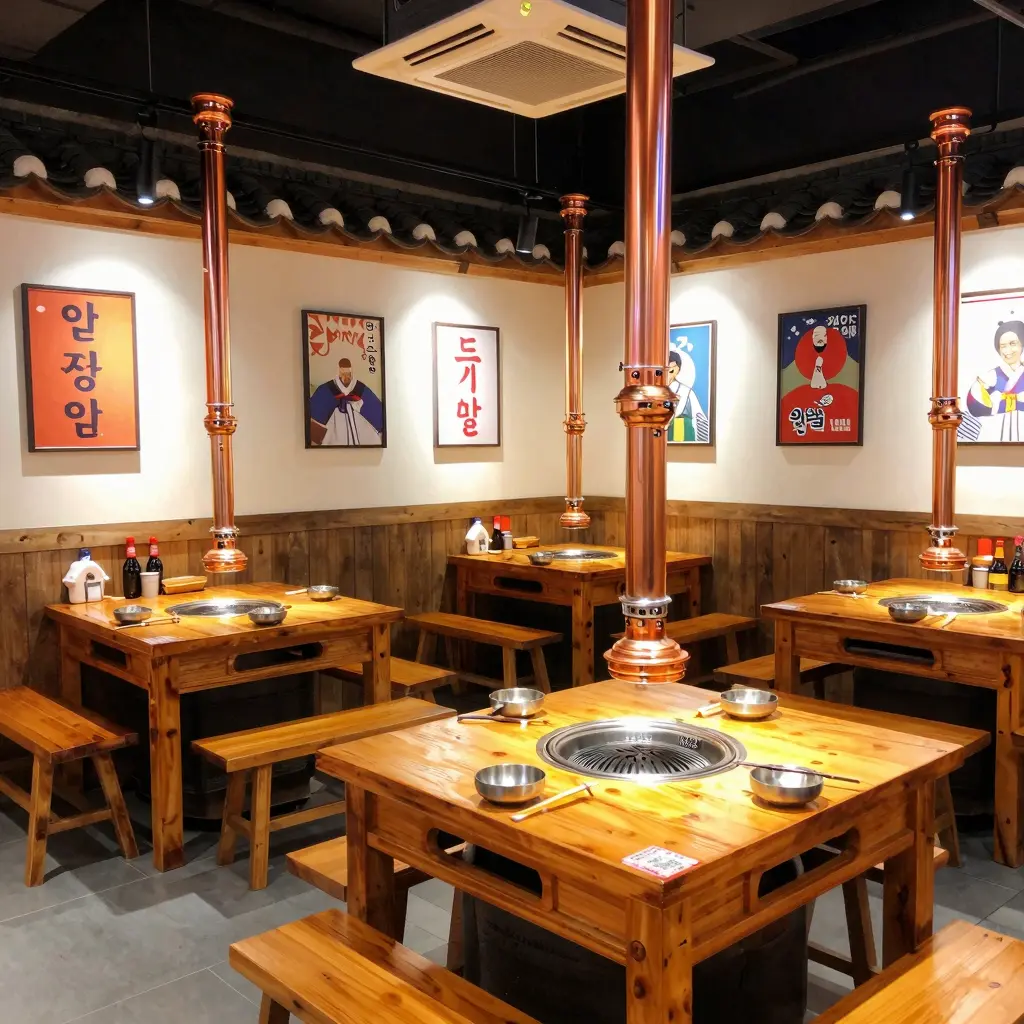 Inviting Korean BBQ Restaurant Interior