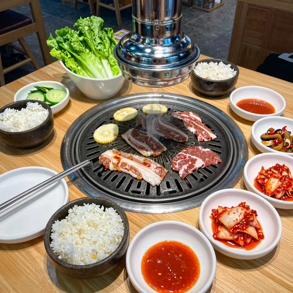 Korean BBQ Table Setup