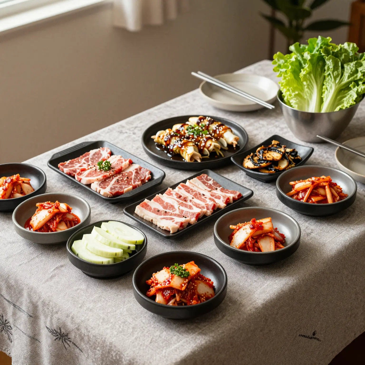 Korean BBQ Catering Setup