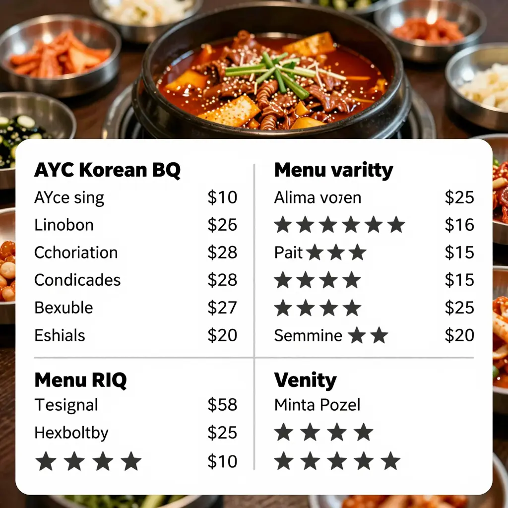 AYCE Korean BBQ Restaurants Comparison