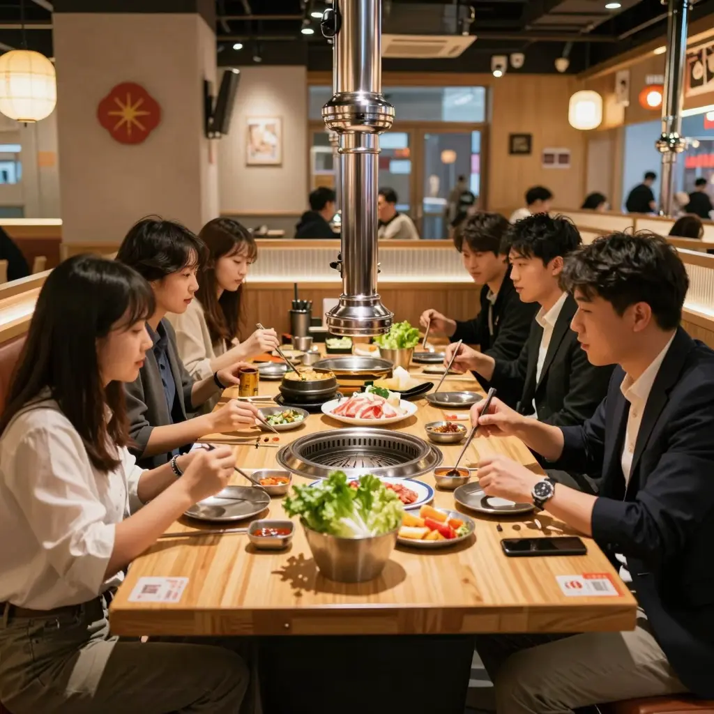 Ambiance of Korean BBQ restaurant suitable for business meetings