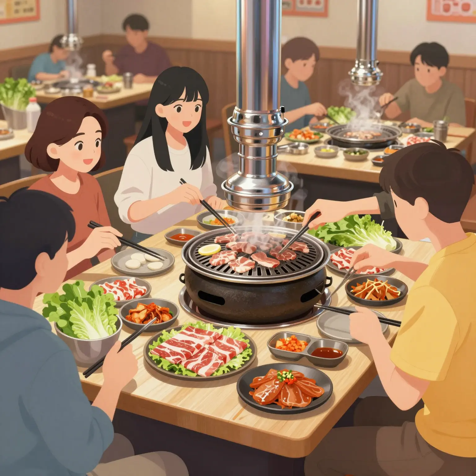 Korean BBQ Dining Scene